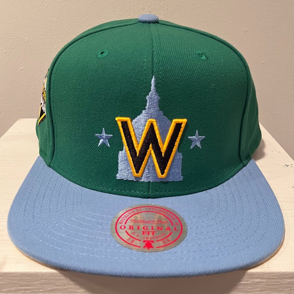 Washington Nationals Mitchell and Ness SnapBack Hat World Series Green/Blue